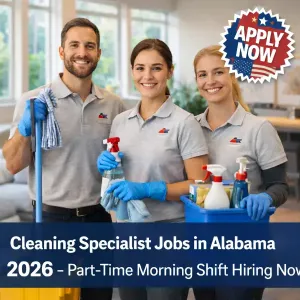 Cleaning Specialist Jobs in Alabama 2026 – Part-Time Morning Shift Hiring Now