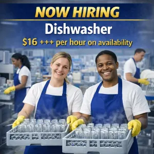 Dishwasher - Up to $18/Hour Based on Availability